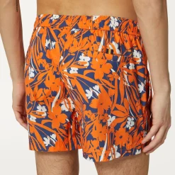 K-WAY Airy Graphic - Bathing Suits - Swimming Trunk - Man - Flowers Blue Orange New