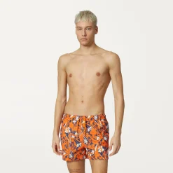 K-WAY Airy Graphic - Bathing Suits - Swimming Trunk - Man - Flowers Blue Orange New