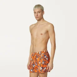 K-WAY Airy Graphic - Bathing Suits - Swimming Trunk - Man - Flowers Blue Orange New