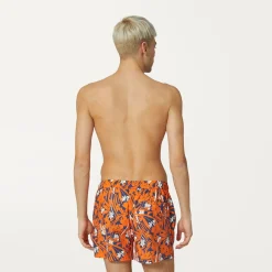 K-WAY Airy Graphic - Bathing Suits - Swimming Trunk - Man - Flowers Blue Orange New