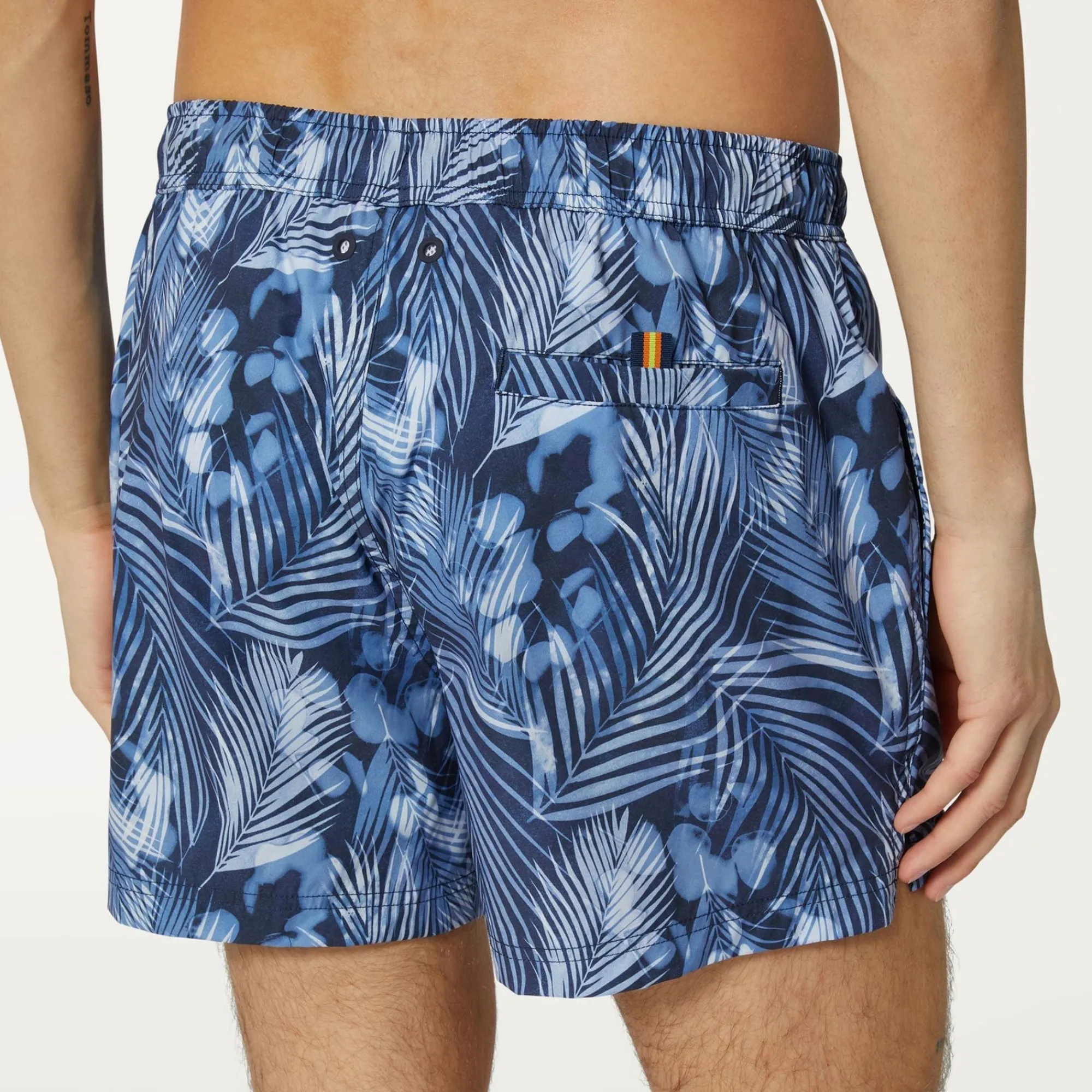 K-WAY Airy Graphic - Bathing Suits - Swimming Trunk - Man - Indigo Jungle Cheap
