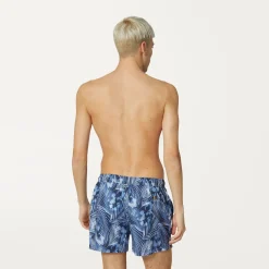 K-WAY Airy Graphic - Bathing Suits - Swimming Trunk - Man - Indigo Jungle Cheap