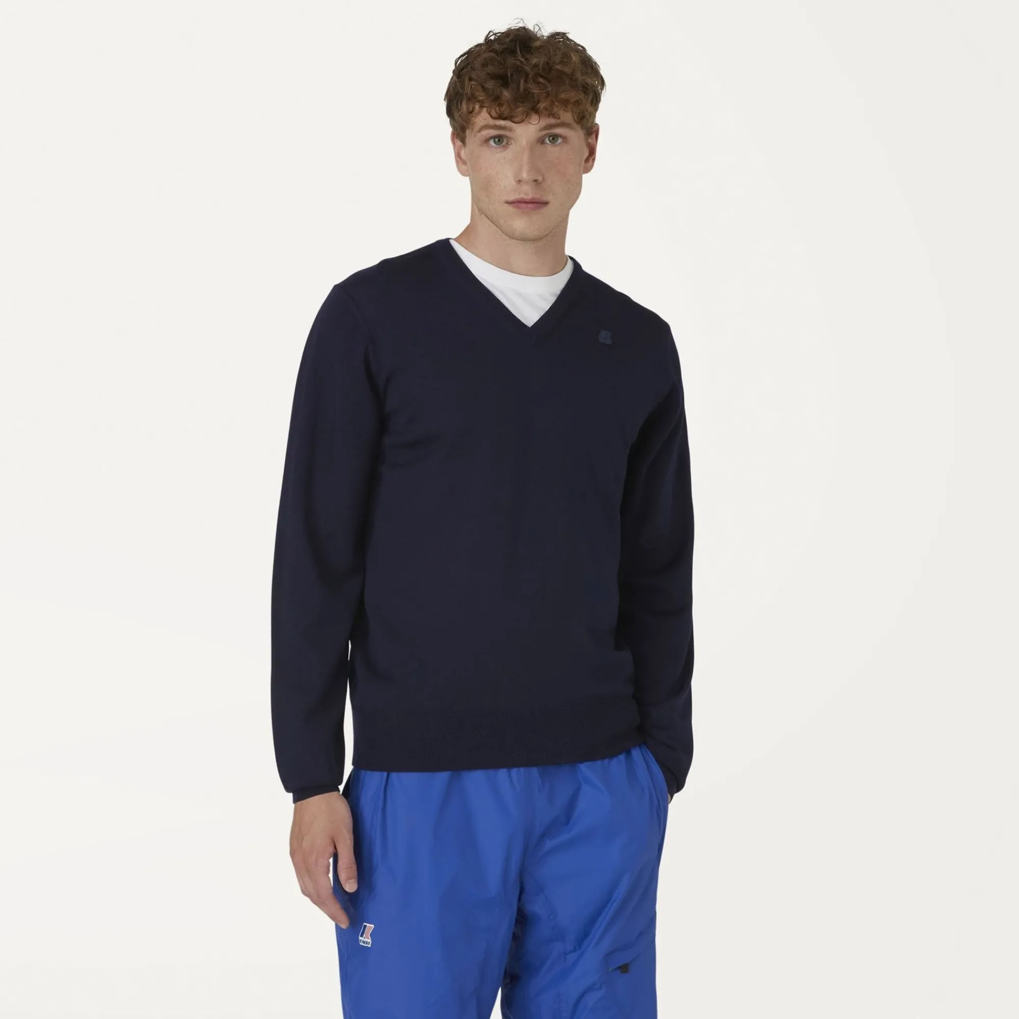 K-WAY Antoine Merino - Knitwear - Pullover - Man - Blue Depth Clearance