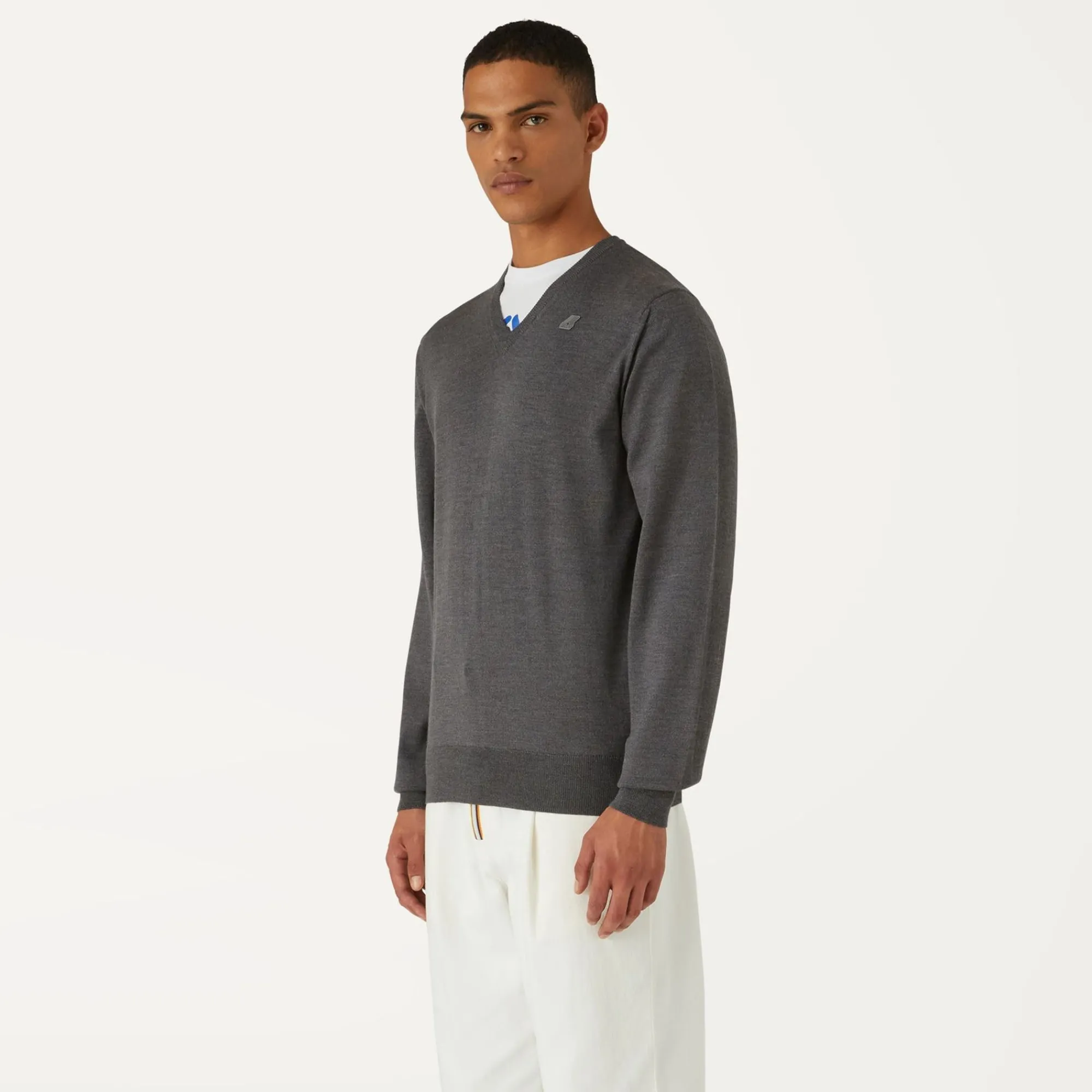 K-WAY Antoine Merino - Knitwear - Pullover - Man - Grey Md Mel Sale