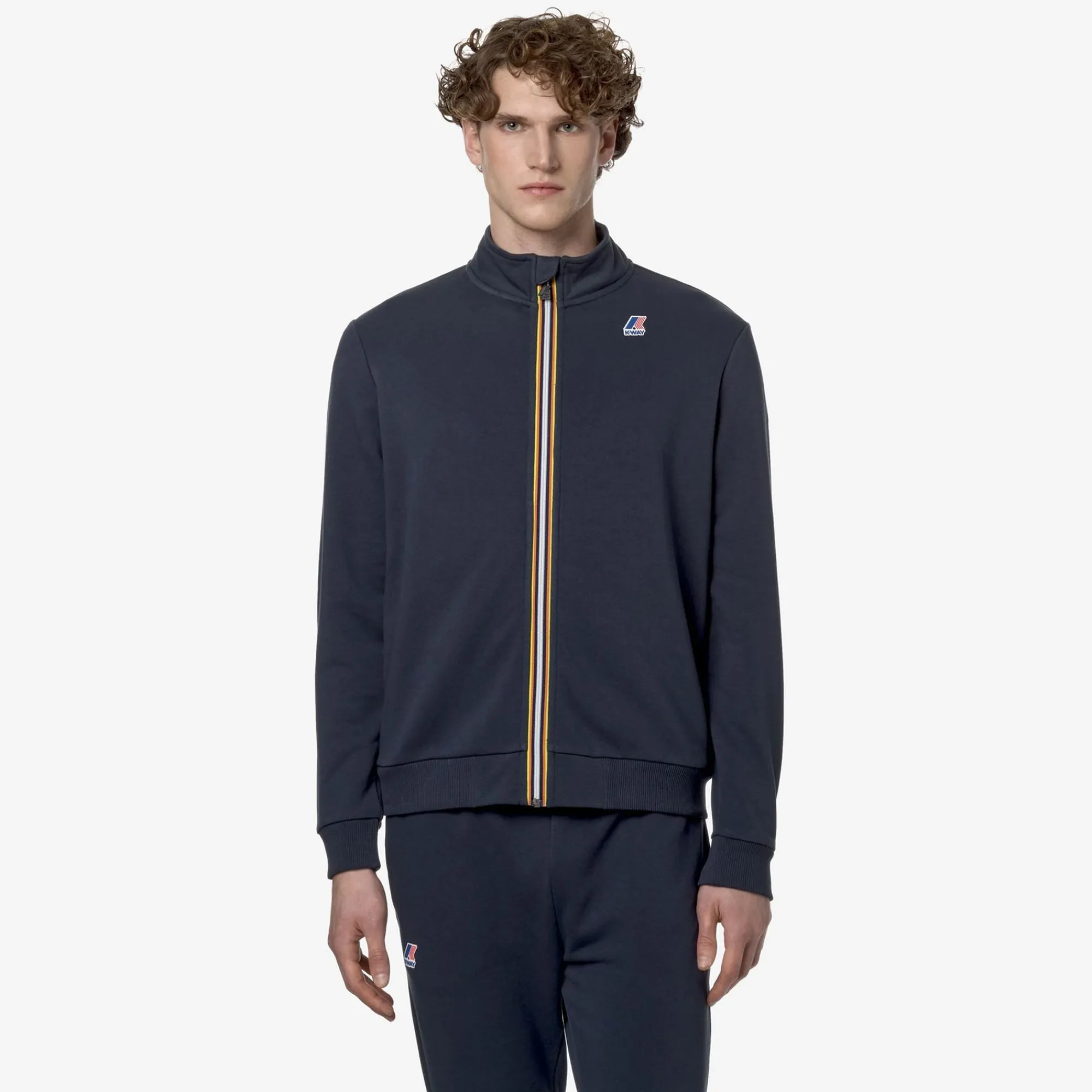 K-WAY Augur Poly Cotton - Fleece - Jacket - Unisex - Blue Depth Cheap