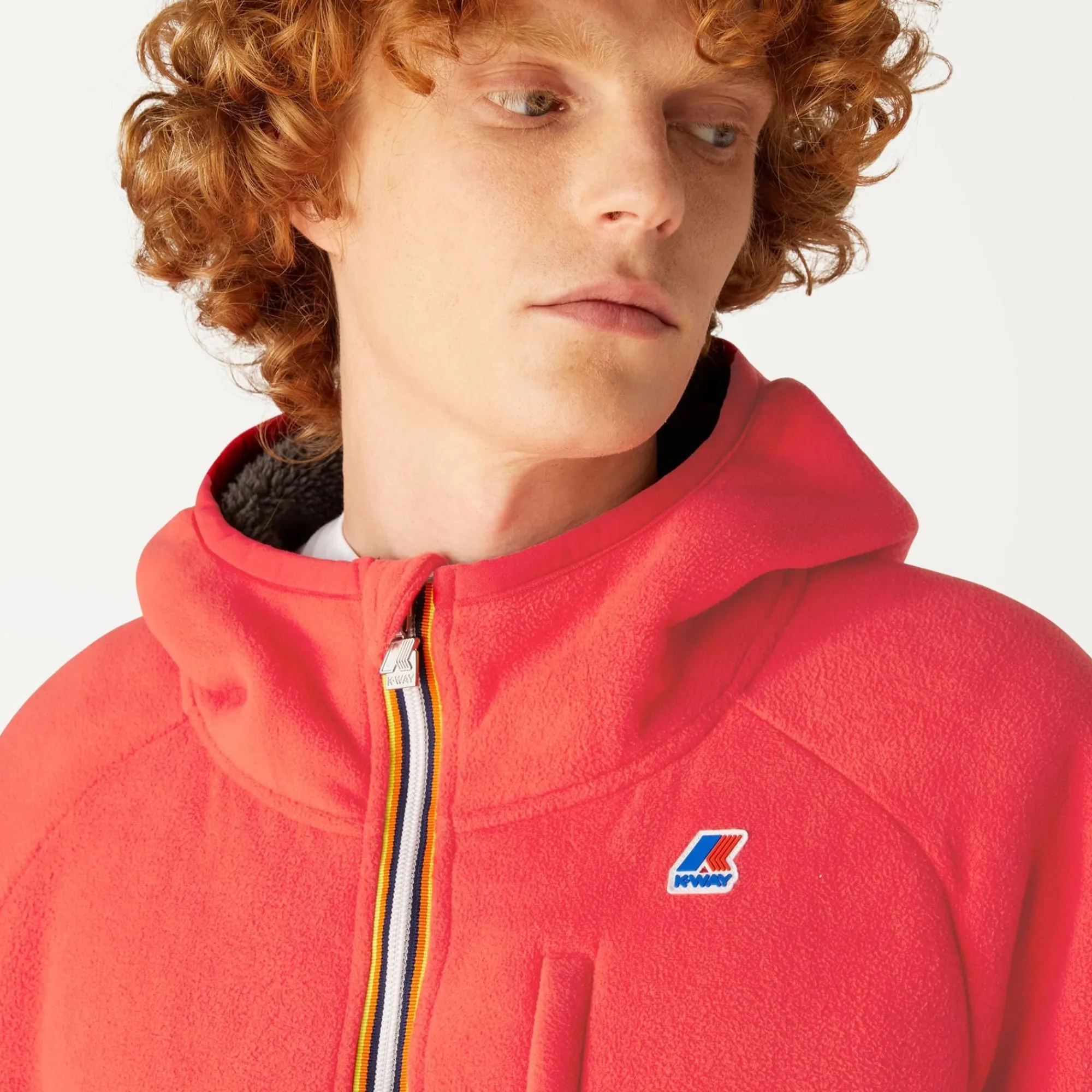 K-WAY Beau St Fur Bonded - Fleece - Jacket - Unisex - Red- Grey Smk Shop