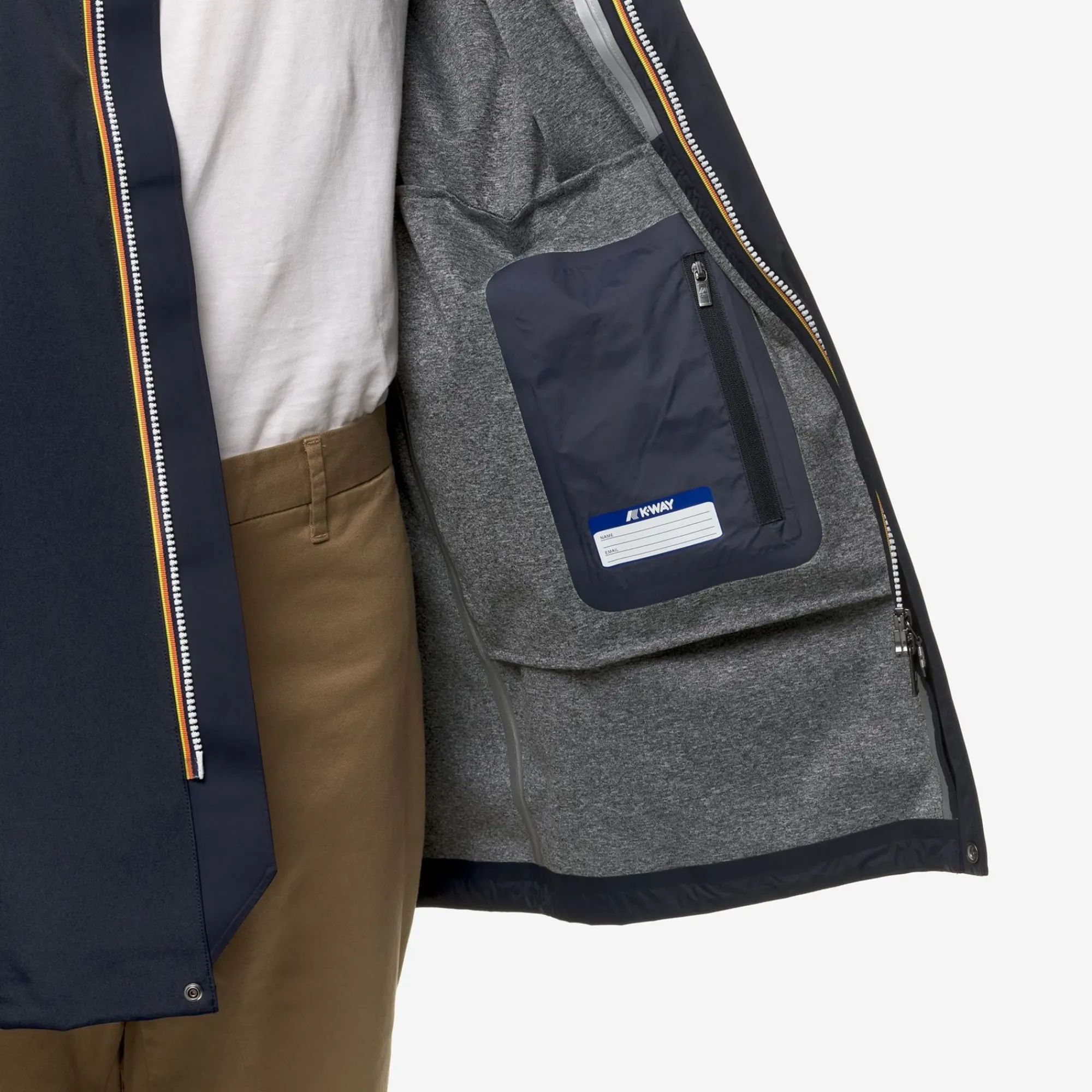 K-WAY Benny Bonded Jersey - Jackets - 3/4 Length - Man - Blue Depth Flash Sale