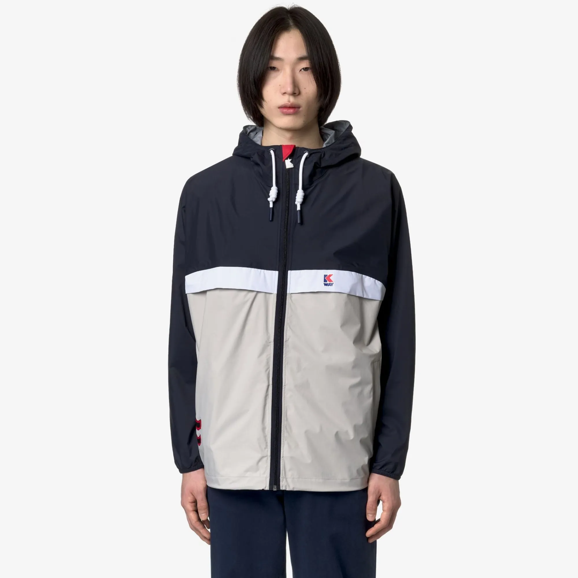 K-WAY Claude 1975 Hurricane - Jackets - Mid - Unisex - Blue Depth-Lt Beige Best