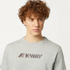 K-WAY Elliot 3D Stripes Logo - T-Shirtstop - T-Shirt - Man - Grey Mel Best