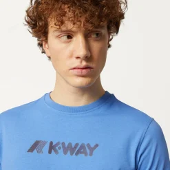 K-WAY Elliot 3D Stripes Logo - T-Shirtstop - T-Shirt - Man - Blue Ultramarine Clearance