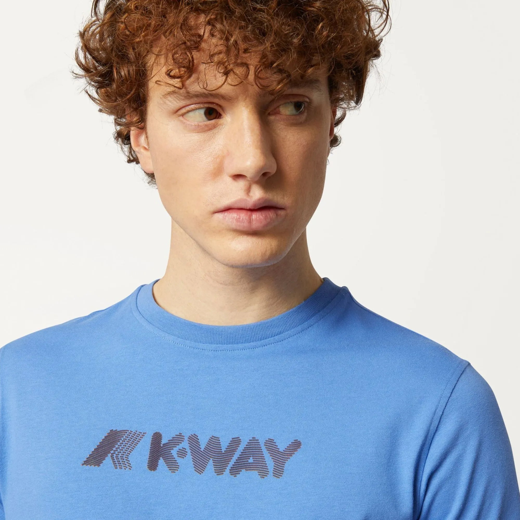 K-WAY Elliot 3D Stripes Logo - T-Shirtstop - T-Shirt - Man - Blue Ultramarine Clearance