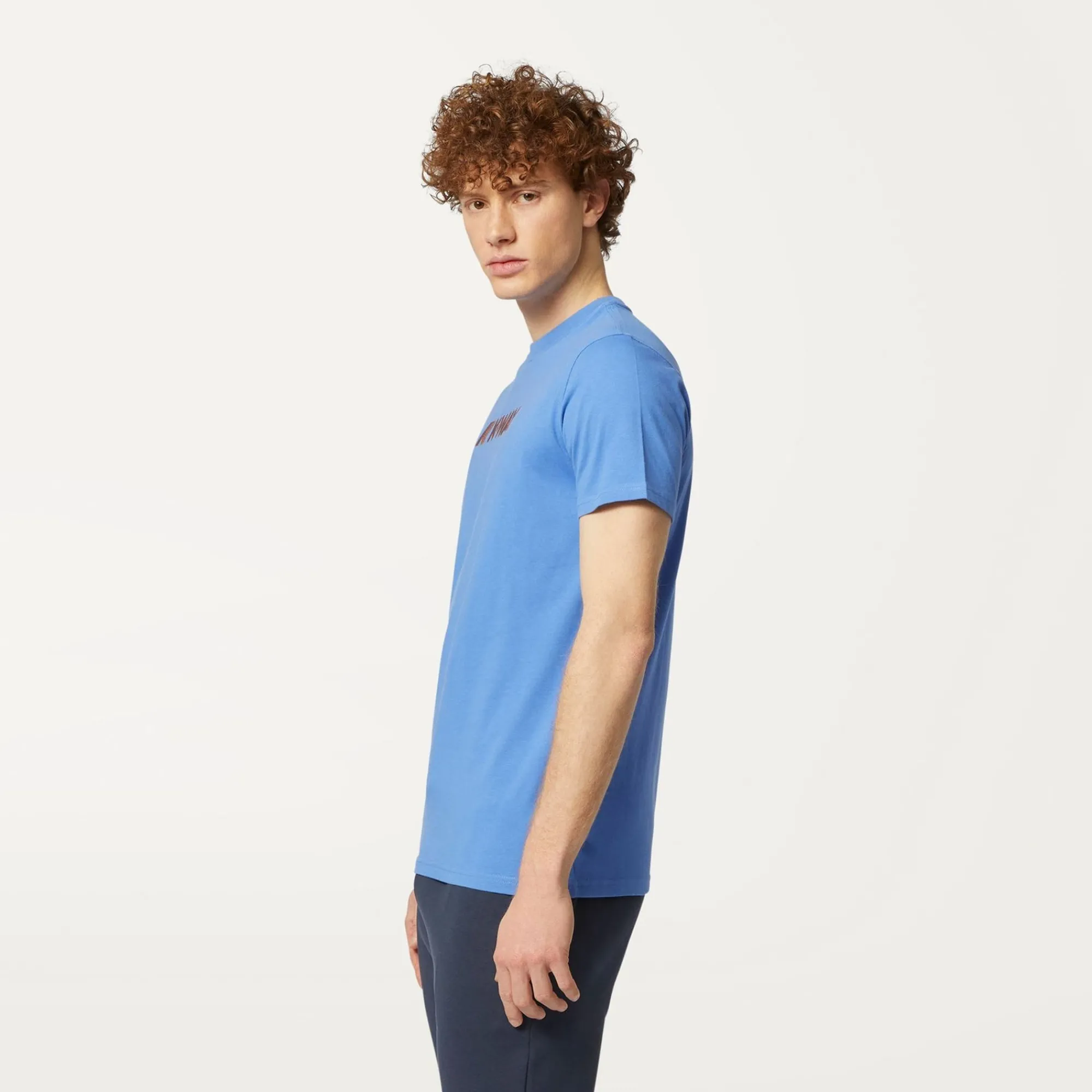 K-WAY Elliot 3D Stripes Logo - T-Shirtstop - T-Shirt - Man - Blue Ultramarine Clearance