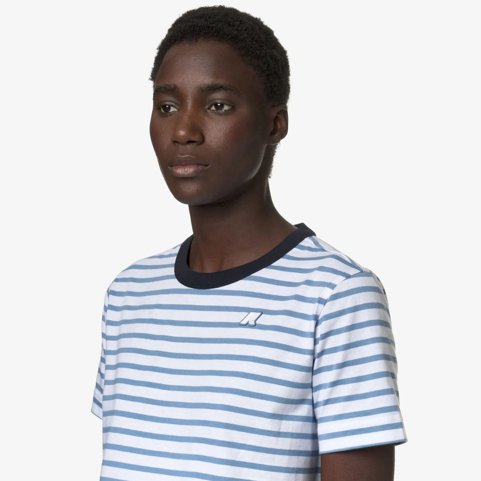 K-WAY Emeli Stripes - T-Shirtstop - T-Shirt - Woman - White-Blue A-Blue D Shop