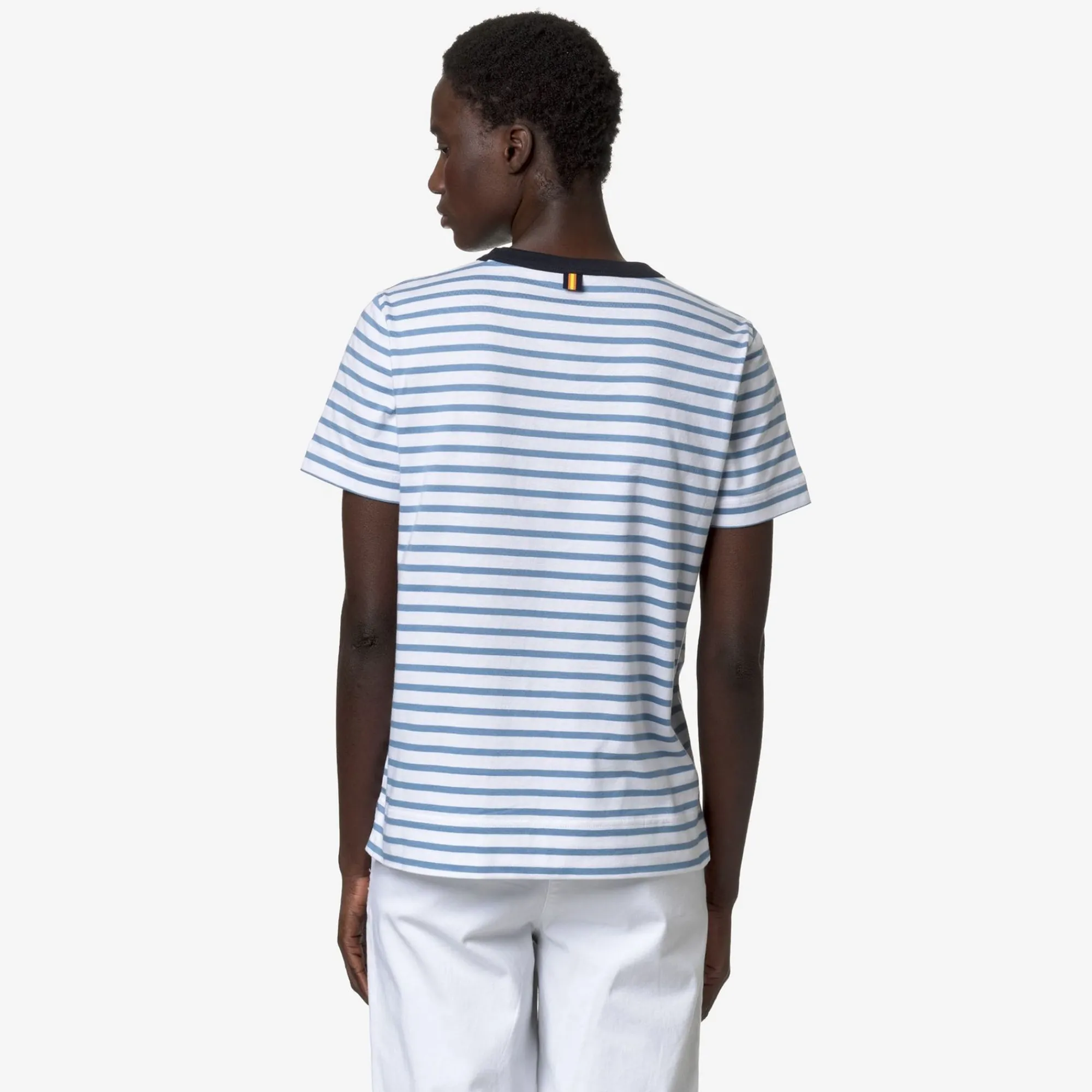 K-WAY Emeli Stripes - T-Shirtstop - T-Shirt - Woman - White-Blue A-Blue D Shop