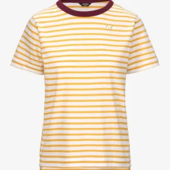 K-WAY Emeli Stripes - T-Shirtstop - T-Shirt - Woman - White-Yellow-Red Best Sale