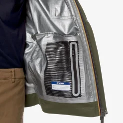 K-WAY Erhal Linen Blend 2L - Jackets - Mid - Man - Green Cypress-Silver Hot