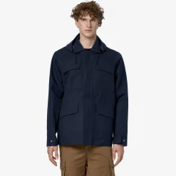 K-WAY Erhal Linen Blend 2L - Jackets - Mid - Man - Blue Depth-Silver Hot