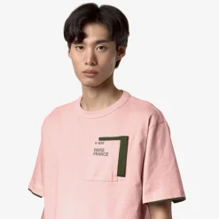 K-WAY Fantome Contrast Pockets - T-Shirtstop - T-Shirt - Man - Pink Ash-Green Cypress Best Sale