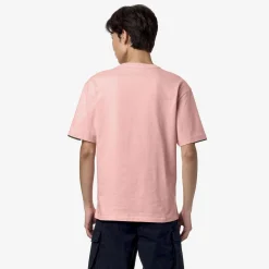 K-WAY Fantome Contrast Pockets - T-Shirtstop - T-Shirt - Man - Pink Ash-Green Cypress Best Sale