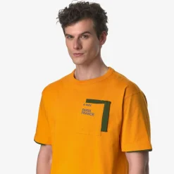 K-WAY Fantome Contrast Pockets - T-Shirtstop - T-Shirt - Man - Orange Md-Green Cypress-Blue Fiord Shop