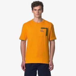 K-WAY Fantome Contrast Pockets - T-Shirtstop - T-Shirt - Man - Orange Md-Green Cypress-Blue Fiord Shop