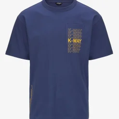 K-WAY Fantome Lettering - T-Shirtstop - T-Shirt - Man - Blue Fiord-Yellow Mimosa Best