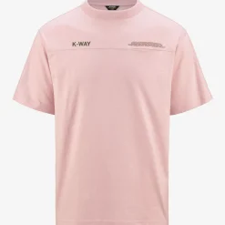 K-WAY Fantome Lettering - Pocket - T-Shirtstop - T-Shirt - Man - Pink Ash-Green Cypress Shop