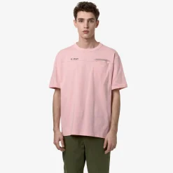 K-WAY Fantome Lettering - Pocket - T-Shirtstop - T-Shirt - Man - Pink Ash-Green Cypress Shop