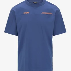 K-WAY Fantome Lettering - Pocket - T-Shirtstop - T-Shirt - Man - Blue Fiord-Orange Md Discount