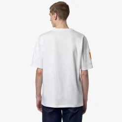 K-WAY Fantome Sleeve Pocket - T-Shirtstop - T-Shirt - Man - White-Orange Md Hot