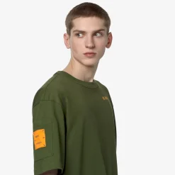 K-WAY Fantome Sleeve Pocket - T-Shirtstop - T-Shirt - Man - Green Cypress-Orange Md Best Sale