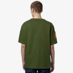 K-WAY Fantome Sleeve Pocket - T-Shirtstop - T-Shirt - Man - Green Cypress-Orange Md Best Sale