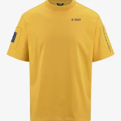 K-WAY Fantome Sleeve Pocket - T-Shirtstop - T-Shirt - Man - Yellow Mimosa-Blue Fiord Shop