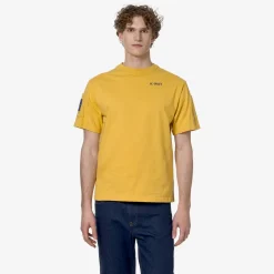 K-WAY Fantome Sleeve Pocket - T-Shirtstop - T-Shirt - Man - Yellow Mimosa-Blue Fiord Shop