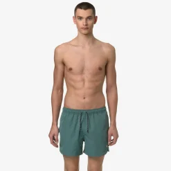 K-WAY Hazel - Bathing Suits - Swimming Trunk - Man - Green Palm Cheap