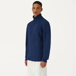 K-WAY Henry Lambswool - Knitwear - Pullover - Man - Blue Medieval Discount
