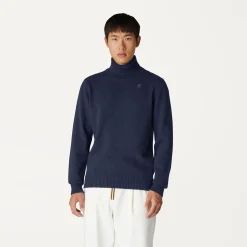 K-WAY Henry Lambswool - Knitwear - Pullover - Man - Blue Depth Hot