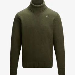 K-WAY Henry Lambswool - Knitwear - Pullover - Man - Green Blackish Hot