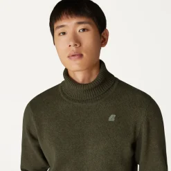 K-WAY Henry Lambswool - Knitwear - Pullover - Man - Green Blackish Hot