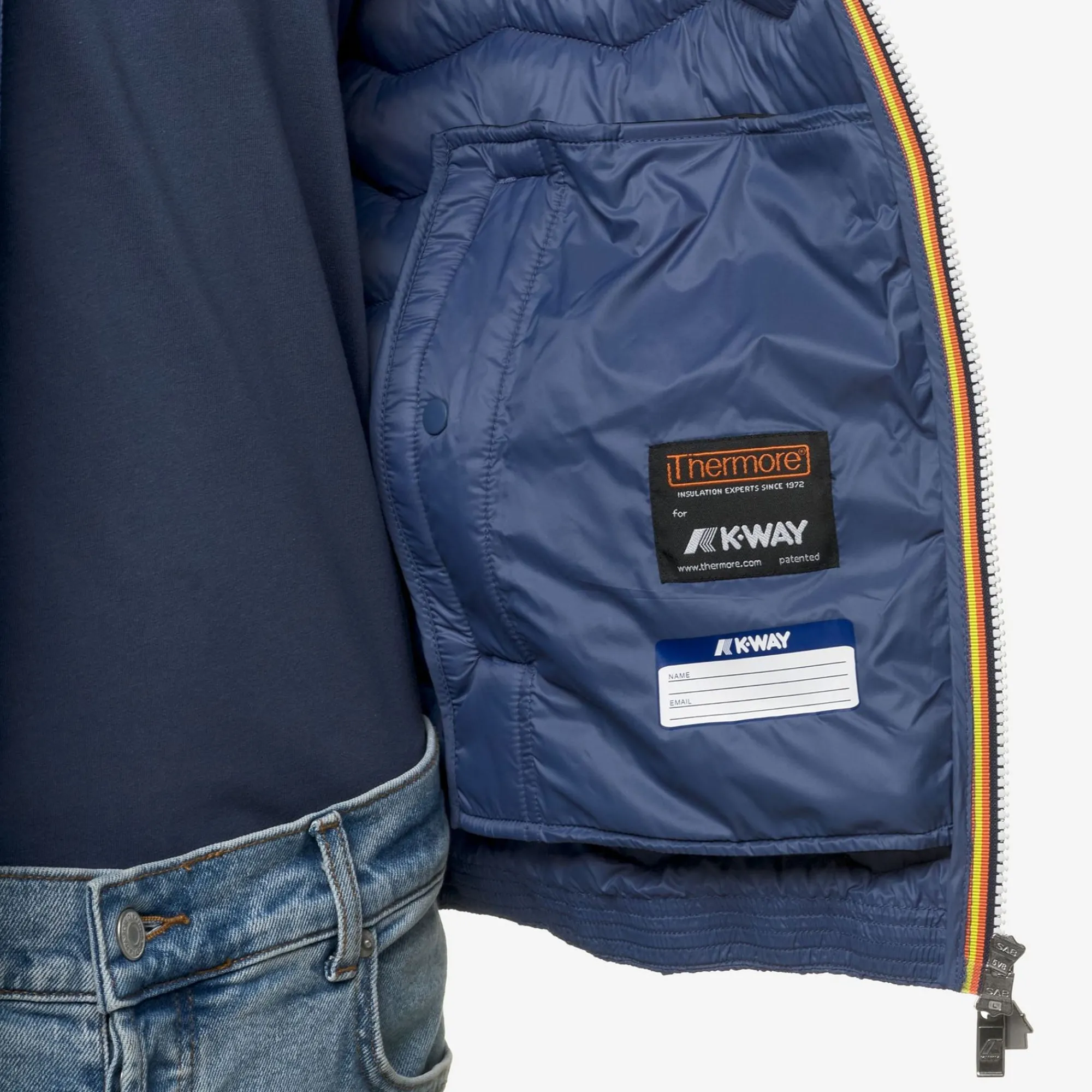 K-WAY Jack Quilted Warm - Jackets - Short - Man - Blue Fiord Fashion