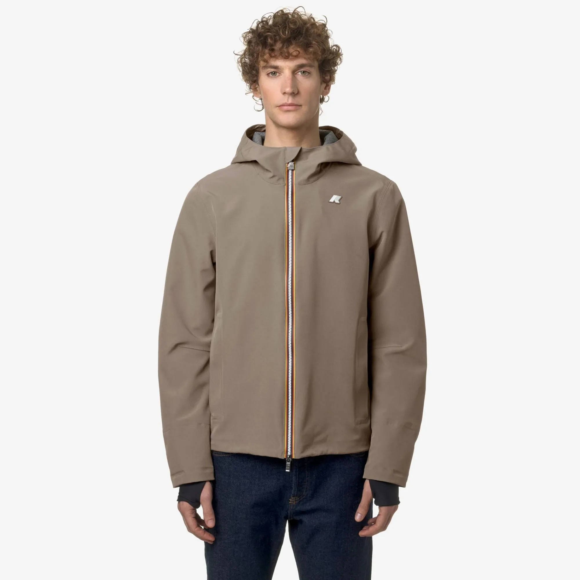 K-WAY Jacko Bonded Jersey - Jackets - Short - Man - Beige Taupe New