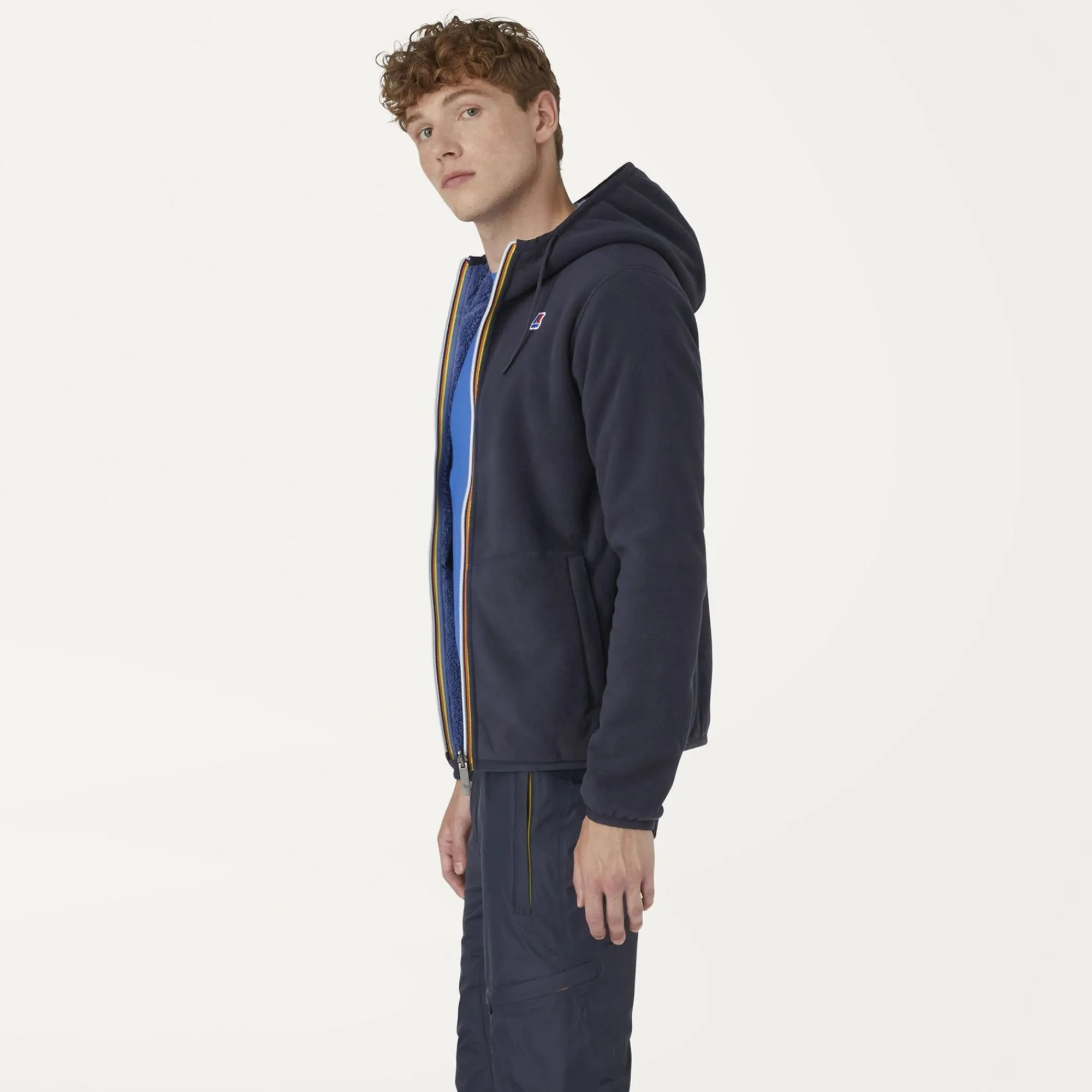 K-WAY Jacques Polar Reversible - Fleece - Jacket - Man - Blue Depth-Blue Ash Outlet