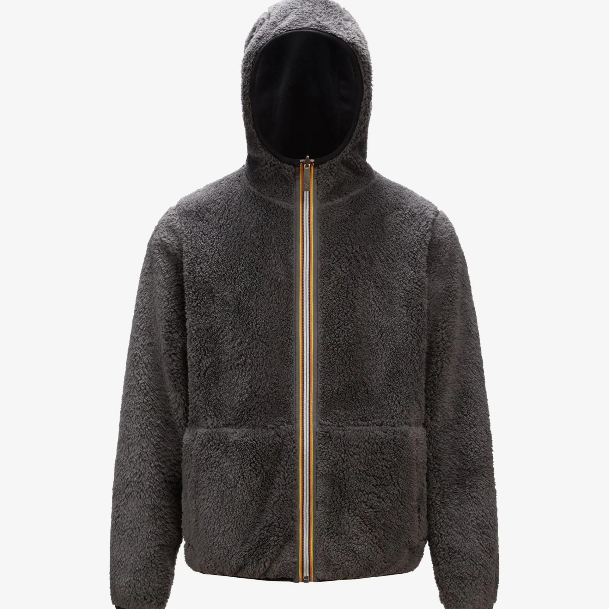 K-WAY Jacques Polar Reversible - Fleece - Jacket - Man - Black Pure-Grey Smoked Cheap