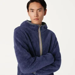 K-WAY Jacques Polar Reversible - Fleece - Jacket - Man - Green Blackish-Blue Depth Best