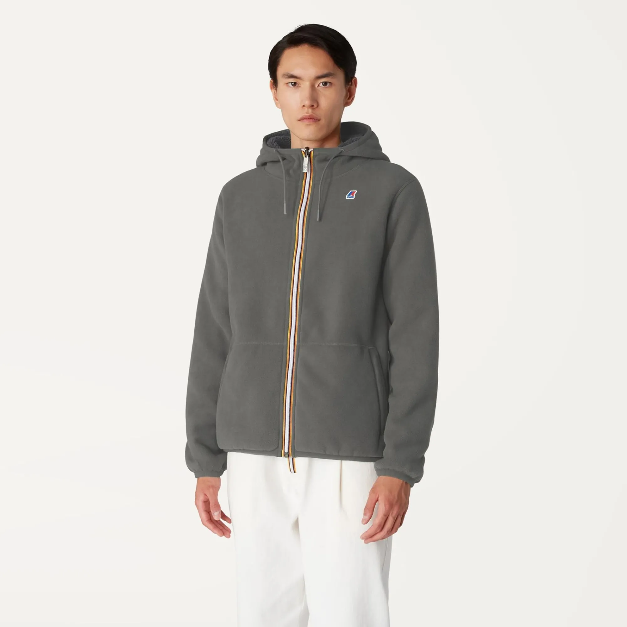 K-WAY Jacques Polar Reversible - Fleece - Jacket - Man - Green Blackish-Blue Depth Best