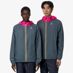 K-WAY Le Vrai 3.0 Claude - Jackets - Mid - Unisex - Grey Everest-Pink Intense Store