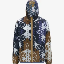 K-WAY Le Vrai 3.0 Claude Graphic - Jackets - Mid - Unisex - Logo Pattern Grey-Blu-Indigo-Corda Clearance
