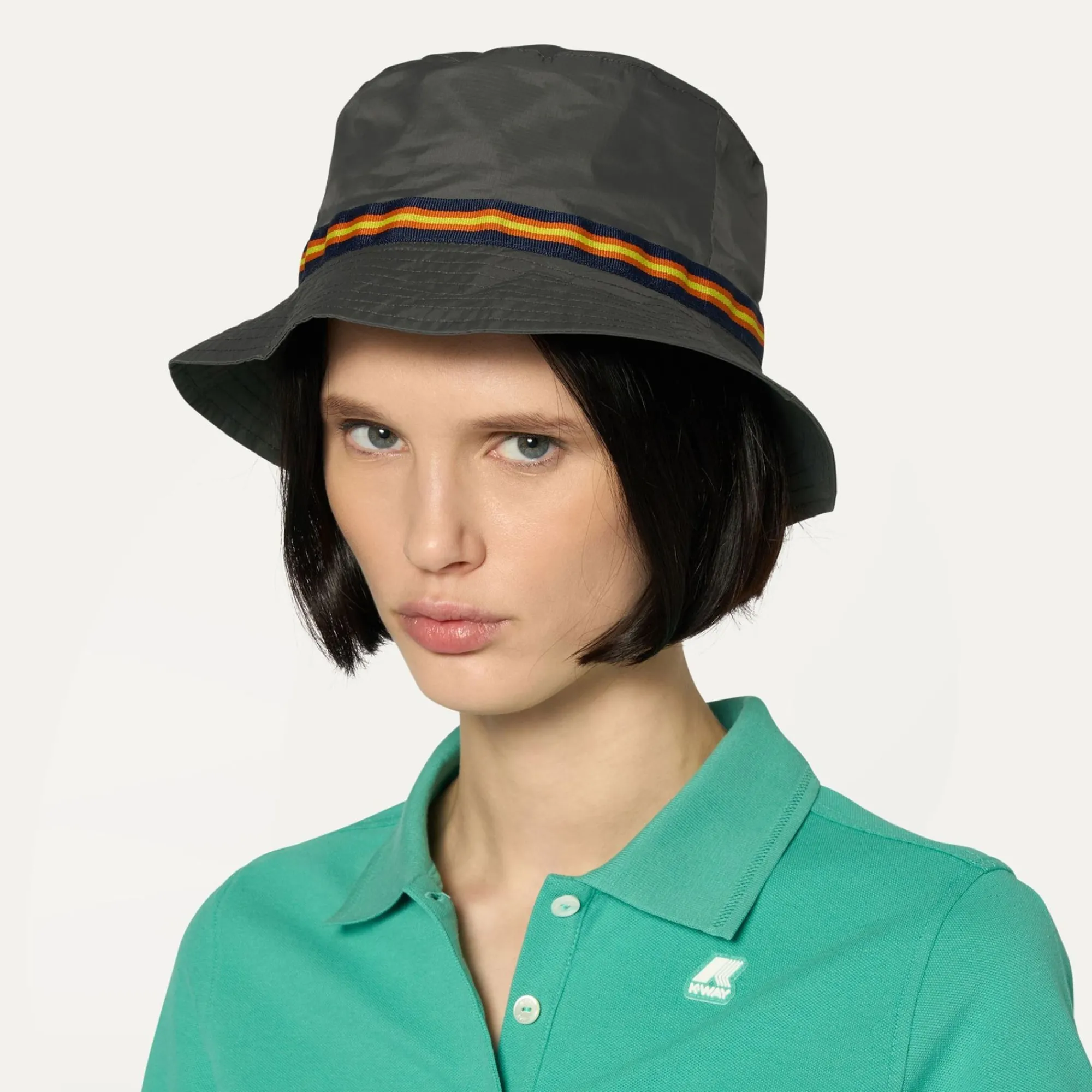 K-WAY Le Vrai 3.0 Pascal Tape - Headwear - Hat - Unisex - Green Blackish Outlet