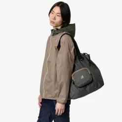 K-WAY Le Vrai 3.0 Victorine - Bags - Shopping Bag - Unisex - Green Blackish Cheap