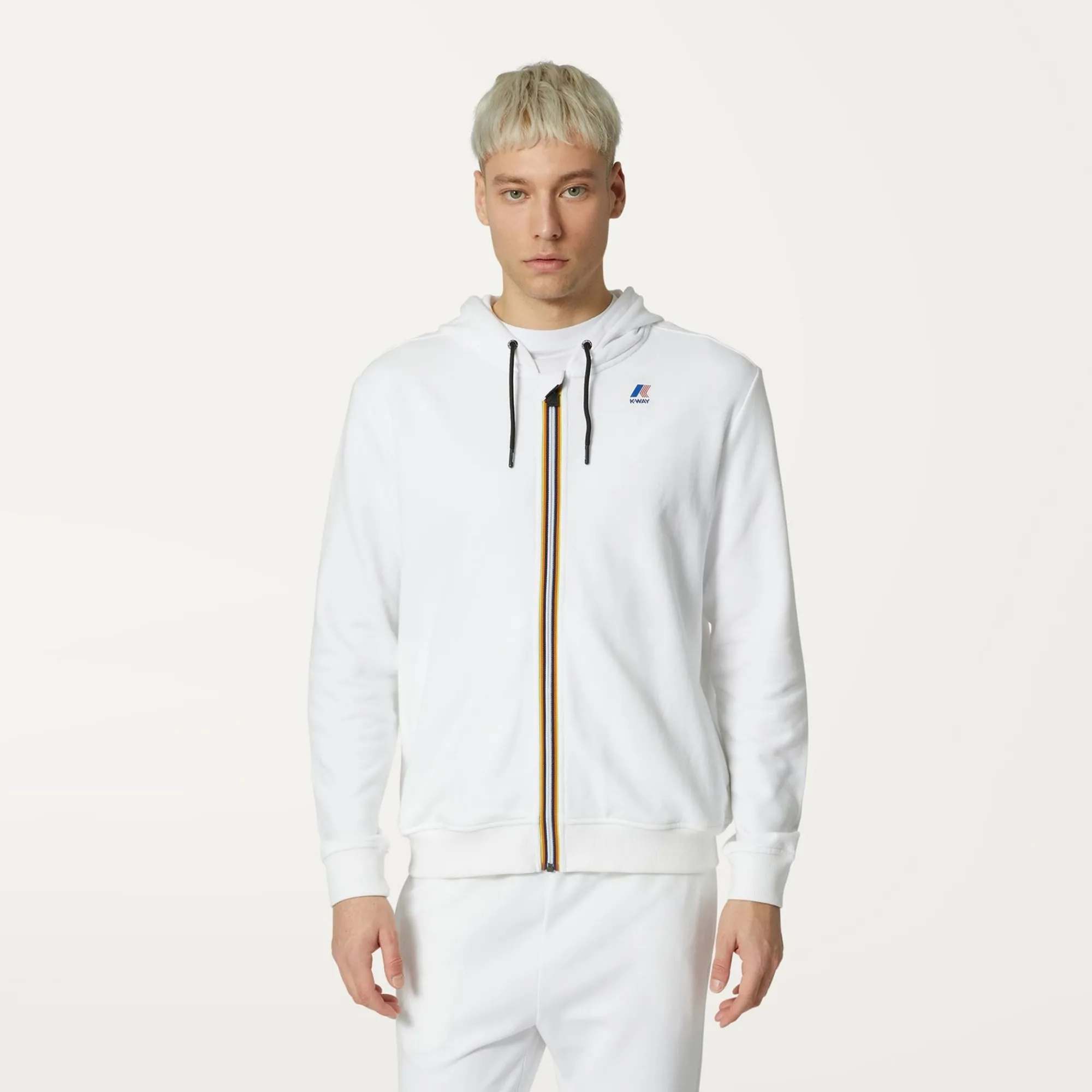 K-WAY Le Vrai Arnel Poly Cotton - Fleece - Jacket - Unisex - White Sale